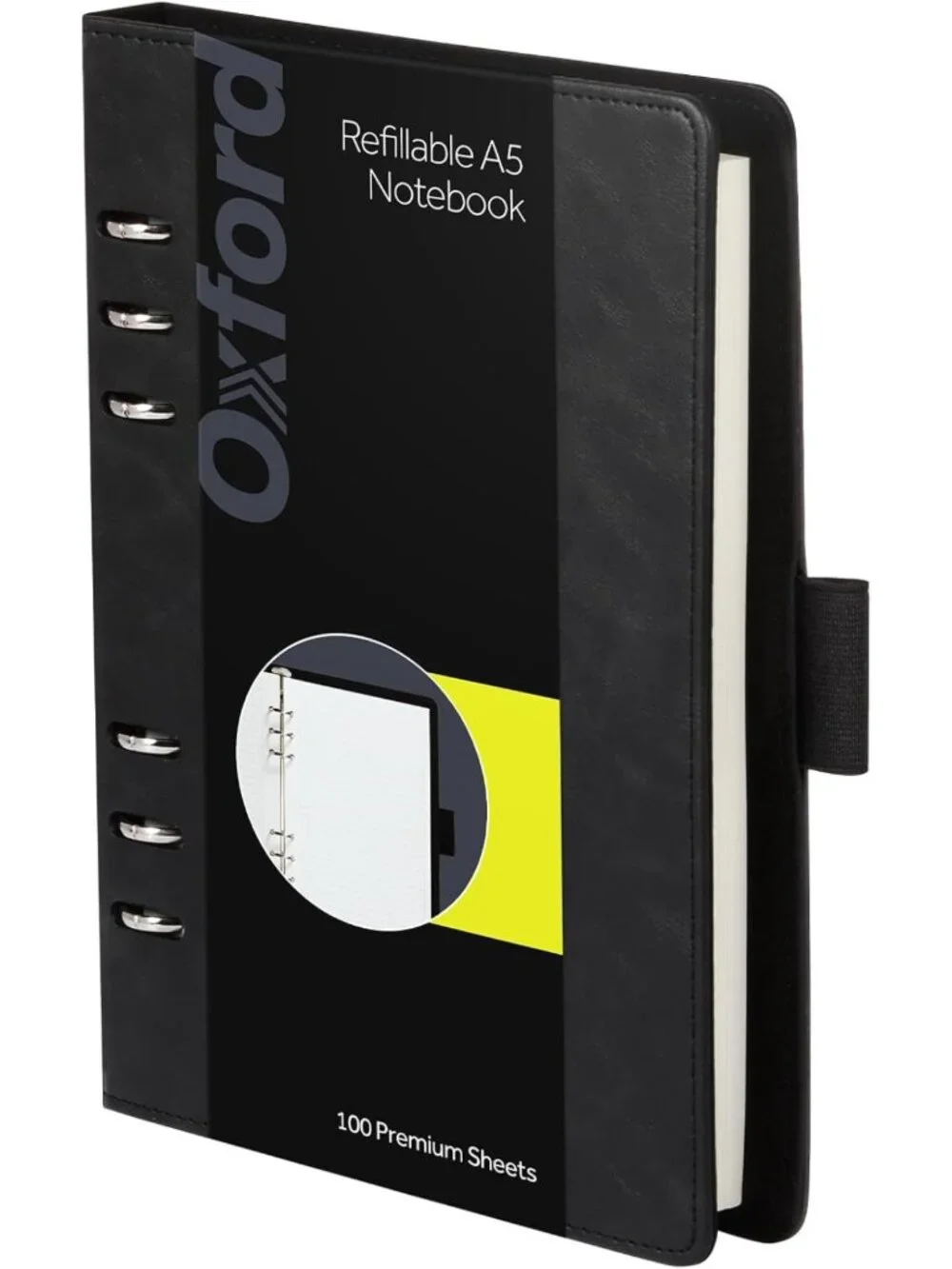 Professional 6-Ring Refillable Notebook, 7x9 Inch Writing Journal, Faux Leather